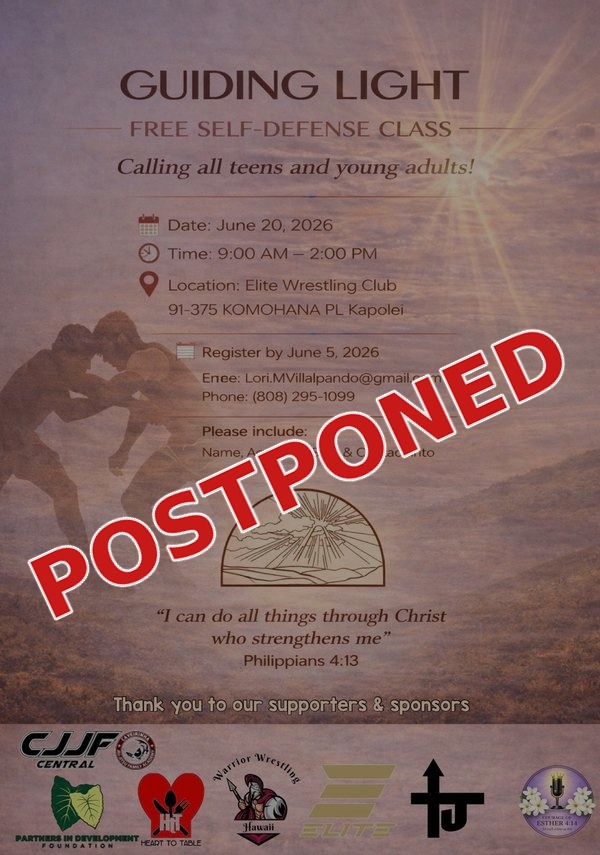 Free Teen/Young Adults Self-Defense flyer — Postponed
