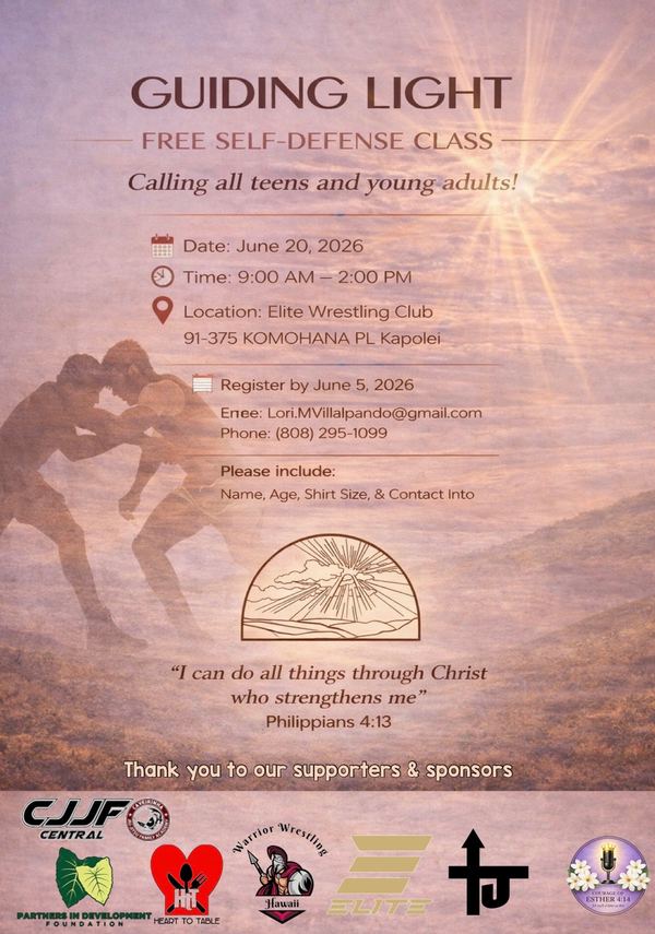 Free Teen/Young Adults Self-Defense flyer